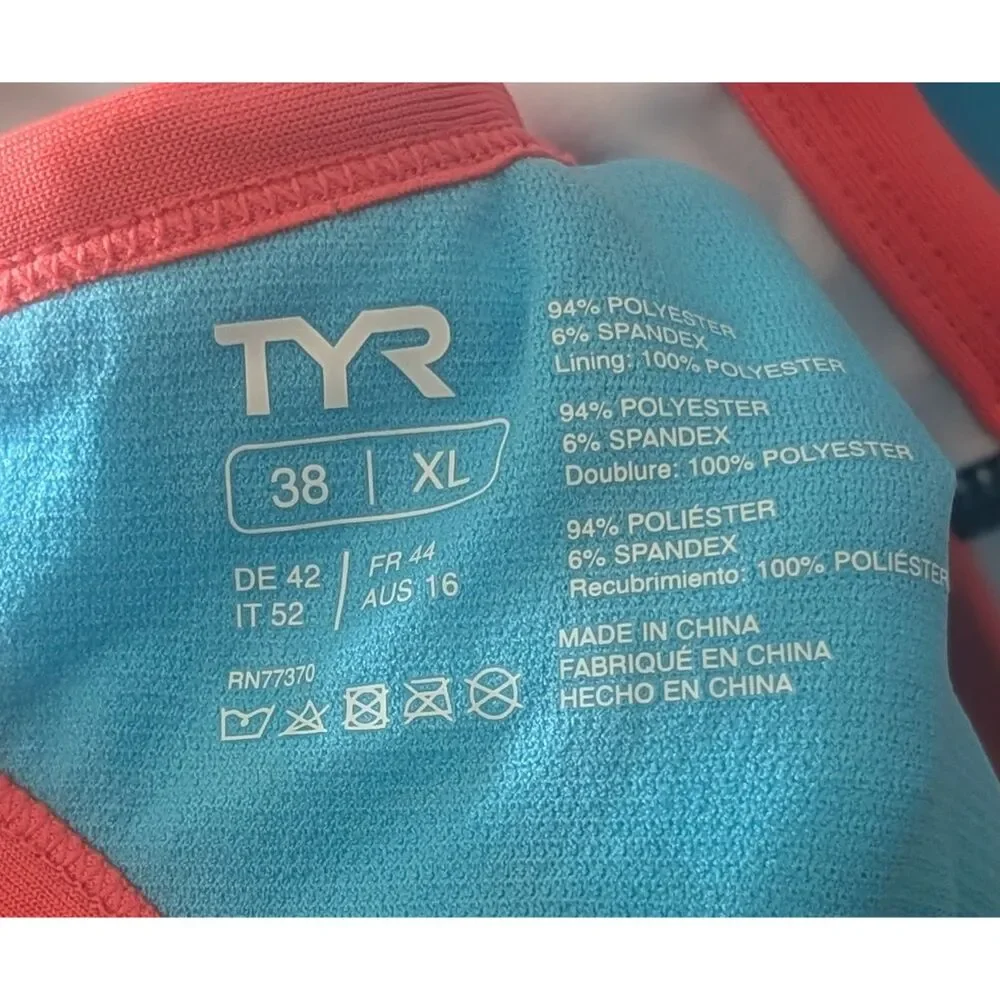 TYR Durafast Elite Diamondfit One Piece Swimsuit Size XL Size 38 Competitive
